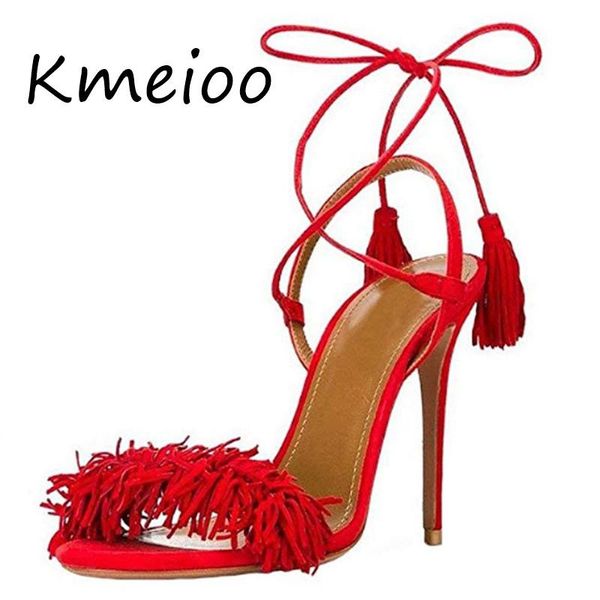 kmeiooplus size summer women shoes fringe sandals tassels high heels open toe backless stilettos suede lace-up party, Black
kmeiooplus size summer women shoes fringe sandals tassels high heels open toe backless stilettos suede lace-up party, Black