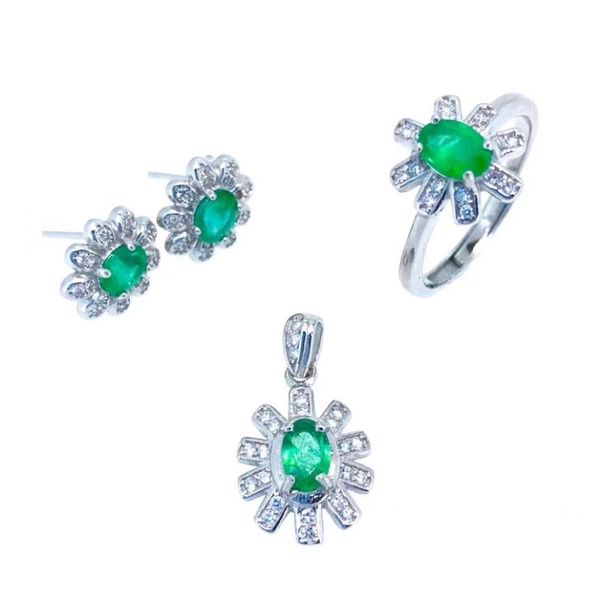 bracelet, earrings & necklace natural green emerald ring pendant gemstone jewelry set s925 silver sun flower talonpaw women party, Black
bracelet, earrings & necklace natural green emerald ring pendant gemstone jewelry set s925 silver sun flower talonpaw women party, Black