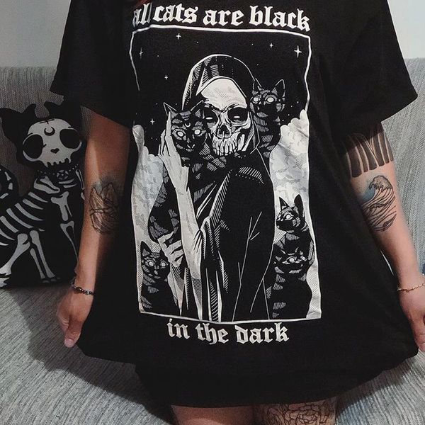 harajuku skull peint loose black women t shirts gothic grunge punk halloween party long female shirt, White
harajuku skull peint loose black women t shirts gothic grunge punk halloween party long female shirt, White