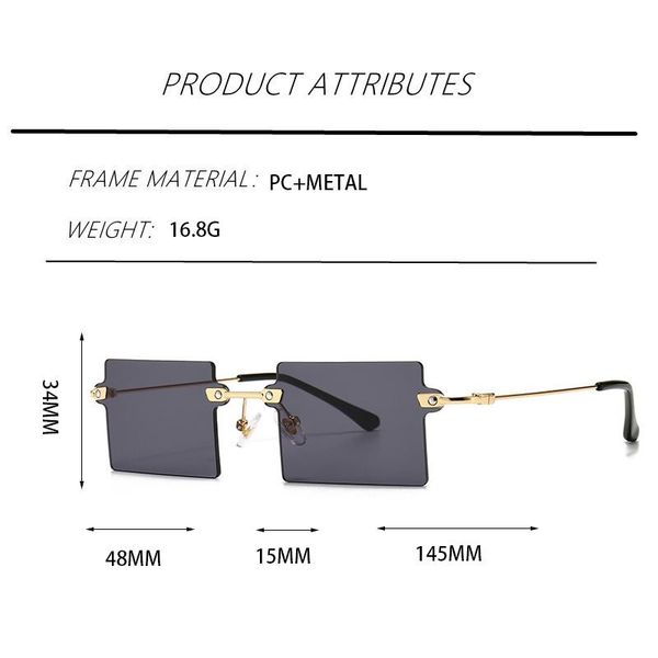 sunglasses retro rectangle rimless black women light narrow metal temples thin border sun glasses men eyewear uv400, White;black
sunglasses retro rectangle rimless black women light narrow metal temples thin border sun glasses men eyewear uv400, White;black