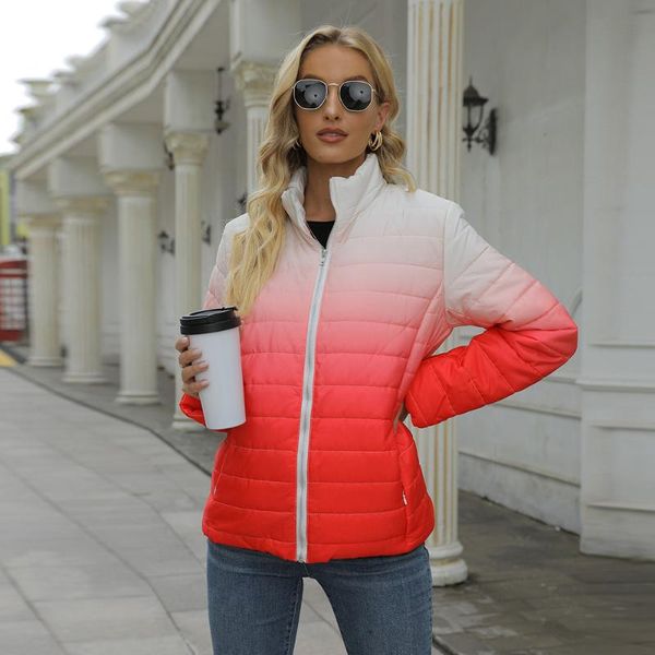 women's jackets fashion women winter zipper jacket casual slim warm padded coat elegant long sleeve white gradient streetwear 2021, Black;brown
women's jackets fashion women winter zipper jacket casual slim warm padded coat elegant long sleeve white gradient streetwear 2021, Black;brown