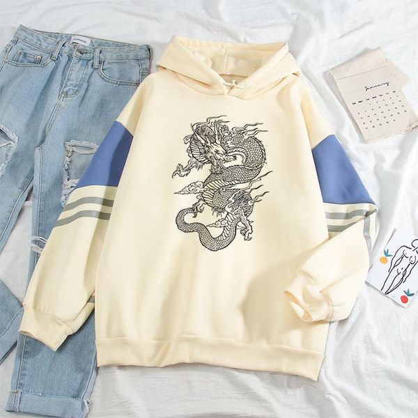 women's hoodies & sweatshirts winter sweatshirt black dragon printing loose large size casual plus velvet thick color block hoodie cont
women's hoodies & sweatshirts winter sweatshirt black dragon printing loose large size casual plus velvet thick color block hoodie cont