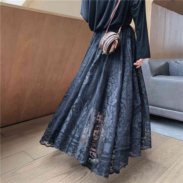 hma elastic high waist lace skirts womens spring autumn new korean elegant casual a-line black long mujer faldas female 210323
hma elastic high waist lace skirts womens spring autumn new korean elegant casual a-line black long mujer faldas female 210323