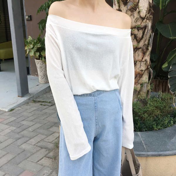 off the shoulder for women spring fashion long sleeve cotton tee shirts casual t solid color 210601, White
off the shoulder for women spring fashion long sleeve cotton tee shirts casual t solid color 210601, White