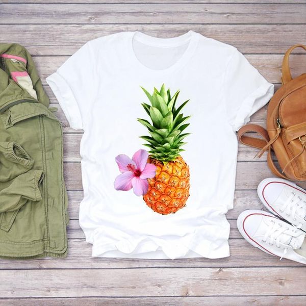 summer pineapple floral print cute womens t shirt fruit camisas graphic female tee, White
summer pineapple floral print cute womens t shirt fruit camisas graphic female tee, White