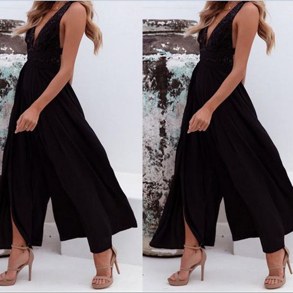 women's jumpsuits & rompers us fashion womens playsuit sequined bling lace up bandage backless deep v-neck loose trousers summer casual, Black;white
women's jumpsuits & rompers us fashion womens playsuit sequined bling lace up bandage backless deep v-neck loose trousers summer casual, Black;white