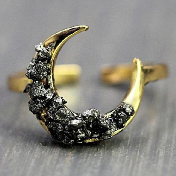 vintage gold crushed crystal moon ring finger rings for women girls wedding dance party retro jewelry gifts cluster, Golden;silver
vintage gold crushed crystal moon ring finger rings for women girls wedding dance party retro jewelry gifts cluster, Golden;silver