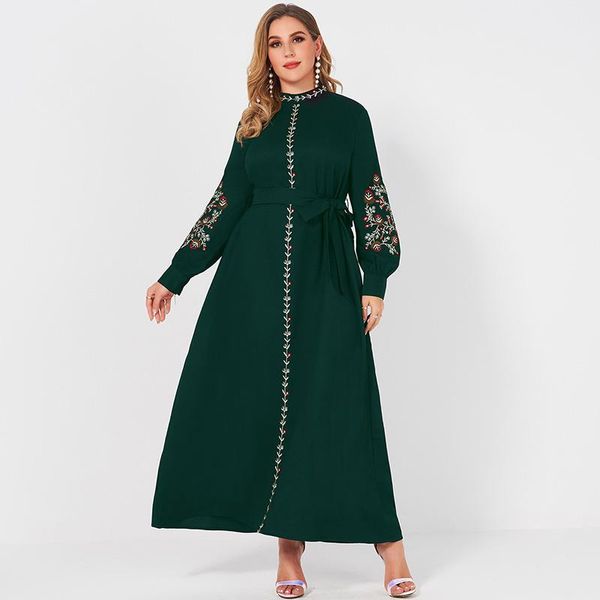 plus size dresses 2021 summer dress woman dark green resort stand collar floral embroidery long sleeve loose sashes elegant robes, Black
plus size dresses 2021 summer dress woman dark green resort stand collar floral embroidery long sleeve loose sashes elegant robes, Black