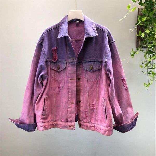women's jackets 2021 autumn women basic coats vintage bomber jacket long sleeve casual female holes jeans coat casacos feminino outwear, Black;brown
women's jackets 2021 autumn women basic coats vintage bomber jacket long sleeve casual female holes jeans coat casacos feminino outwear, Black;brown