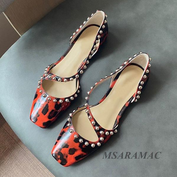 sandals red and black leopard print rivet belt hollow leather square toe flat shoes elegant woman summer dress
sandals red and black leopard print rivet belt hollow leather square toe flat shoes elegant woman summer dress