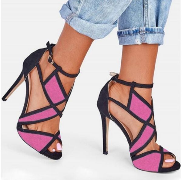 dress shoes summer thick heel high heels cross strap hollow sandals female 40 plus size european and american women's, Black
dress shoes summer thick heel high heels cross strap hollow sandals female 40 plus size european and american women's, Black
