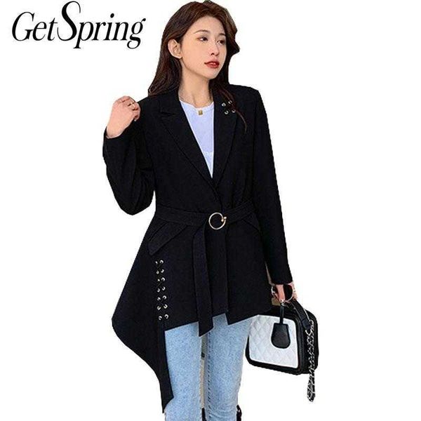 getspring women blazer irregular bandage black plus size s and jackets asymmetry vintage fashion oversize 210601, White;black
getspring women blazer irregular bandage black plus size s and jackets asymmetry vintage fashion oversize 210601, White;black