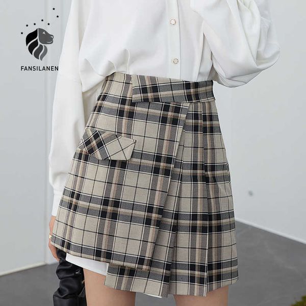 fansilanen plaid pleated short a-line skirt women patchwork high waist asymmetrical spring summer vintage cute 210607, Black
fansilanen plaid pleated short a-line skirt women patchwork high waist asymmetrical spring summer vintage cute 210607, Black