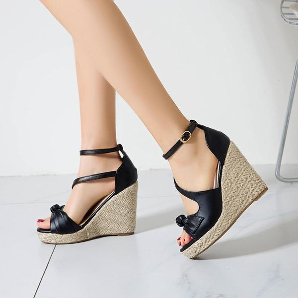 sandals 2021 women butterfly-knot buckle thick bottom wedges female summer casual shoes ladies peep toe footwear plus size, Black
sandals 2021 women butterfly-knot buckle thick bottom wedges female summer casual shoes ladies peep toe footwear plus size, Black