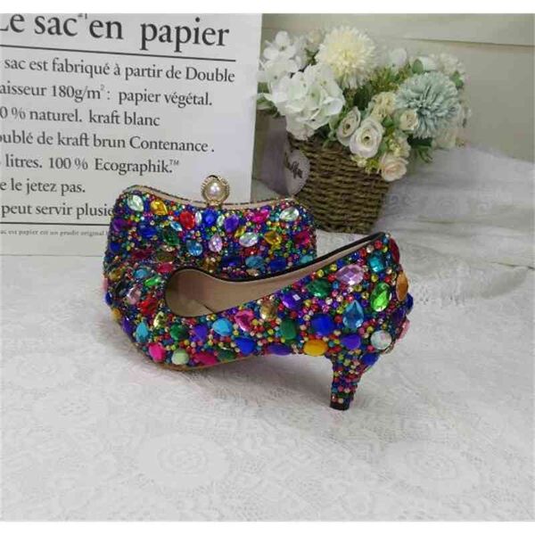 dress shoes wedding women with matching bags multicolored crystal thick high heels ladies party shoes pumps super big size hu2r, Black
dress shoes wedding women with matching bags multicolored crystal thick high heels ladies party shoes pumps super big size hu2r, Black