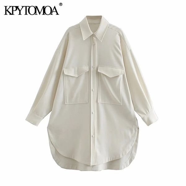 women fashion with pockets oversized soft touch blouses vintage long sleeve side vents female shirts chic 210420, White
women fashion with pockets oversized soft touch blouses vintage long sleeve side vents female shirts chic 210420, White