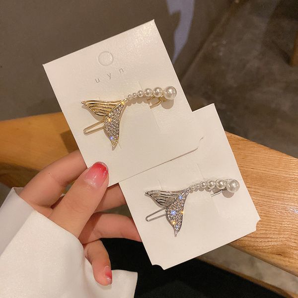real gold electroplated pearl fishtail fashion personality girl banger new style one line net red hairpin, Golden;silver
real gold electroplated pearl fishtail fashion personality girl banger new style one line net red hairpin, Golden;silver