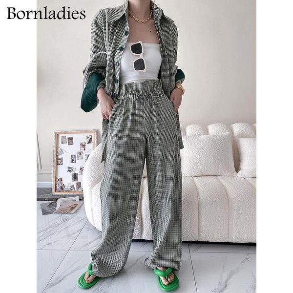 women's two piece pants bornladies vintage ladies houndstooth suit full sleeve single-breasted shirts & wide leg casual women 2 pieces, White
women's two piece pants bornladies vintage ladies houndstooth suit full sleeve single-breasted shirts & wide leg casual women 2 pieces, White