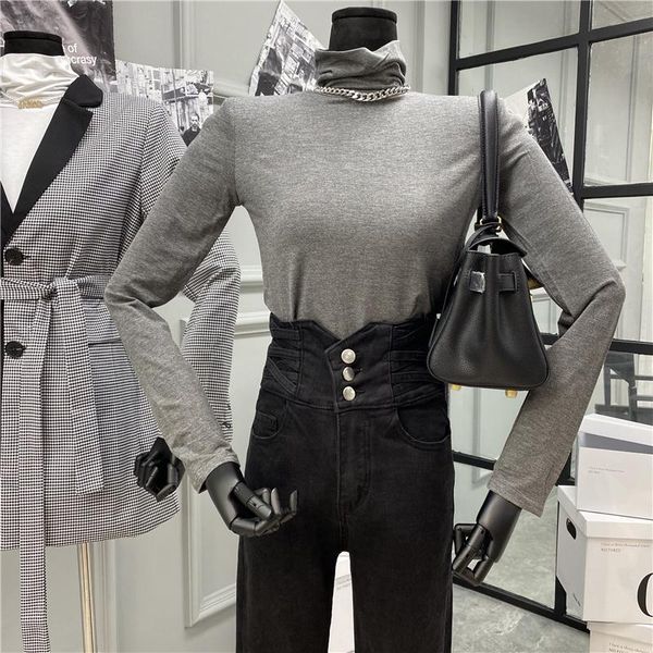 women's sweaters 2021 plain color casual long sleeve t-shirt slim small turtleneck tights simple inner match, White;black
women's sweaters 2021 plain color casual long sleeve t-shirt slim small turtleneck tights simple inner match, White;black