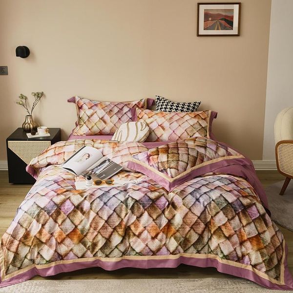 bedding sets luxury colorful art lattice printing satin egyptian cotton set double duvet cover bed linen bedspread home textiles
bedding sets luxury colorful art lattice printing satin egyptian cotton set double duvet cover bed linen bedspread home textiles