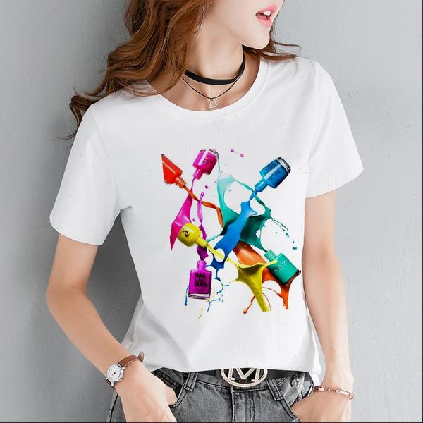 summer womens t shirt fashion 3d polish color printing female harajuku 0 collar ladies clothes white
summer womens t shirt fashion 3d polish color printing female harajuku 0 collar ladies clothes white