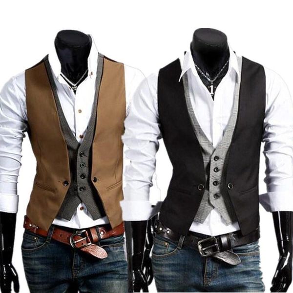 men's hoodies & sweatshirts autumn winter men single breated suit vest slim fit casual waistcoat male business jacket, Black
men's hoodies & sweatshirts autumn winter men single breated suit vest slim fit casual waistcoat male business jacket, Black