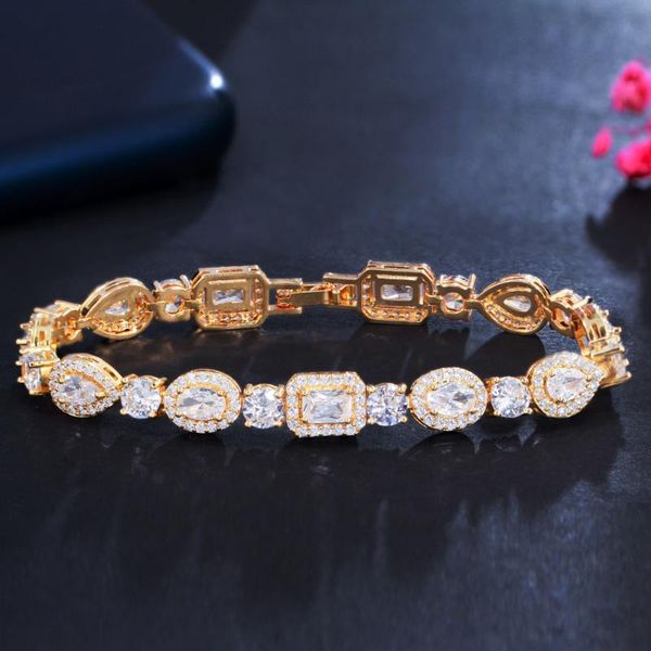 link, chain beaqueen luxury gold color square round cubic zirconia stones bracelet for women wedding jewelry party accessories b217, Black
link, chain beaqueen luxury gold color square round cubic zirconia stones bracelet for women wedding jewelry party accessories b217, Black