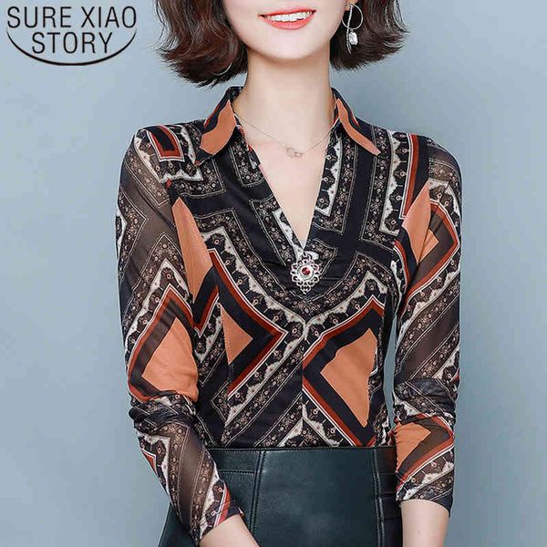 europe station spring autumn printing mesh women blouse long sleeve v-neck shirt fashion chemisier femme 8495 50 210508, White
europe station spring autumn printing mesh women blouse long sleeve v-neck shirt fashion chemisier femme 8495 50 210508, White