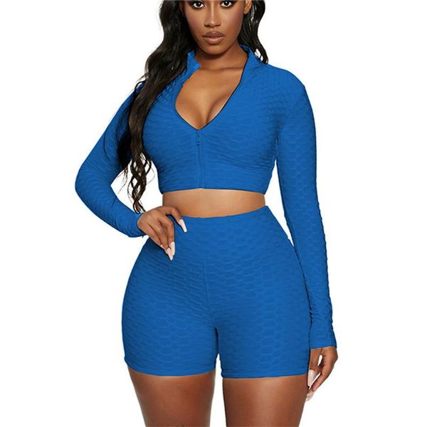 women's tracksuits xingqing 2 piece outfits ribbed gym long sleeve crop sets high waist bodycon stretch suit shorts matching, Gray
women's tracksuits xingqing 2 piece outfits ribbed gym long sleeve crop sets high waist bodycon stretch suit shorts matching, Gray