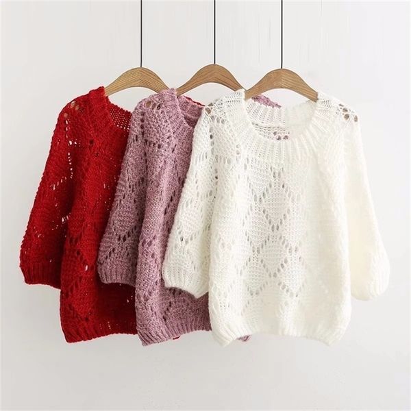 loose hollow japanese college wind sweater women short long-sleeved thin large size solid round neck pullover jumpers female 210914, White;black
loose hollow japanese college wind sweater women short long-sleeved thin large size solid round neck pullover jumpers female 210914, White;black