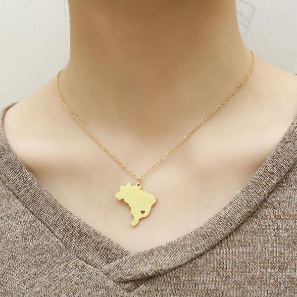 pendant necklaces necklace for women stainless steel brazil map choker chain rose gold boho jewelry on the neck, Silver
pendant necklaces necklace for women stainless steel brazil map choker chain rose gold boho jewelry on the neck, Silver