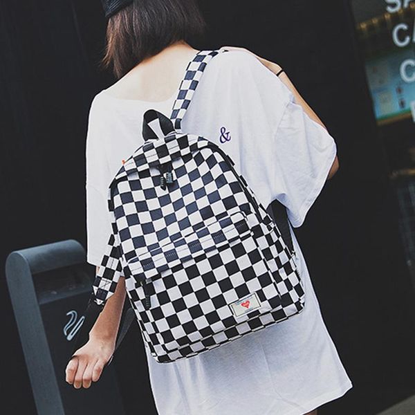 backpack fashion canvas trend women checkerboard wear lapbag large capacity outdoor travel student book schoolbag
backpack fashion canvas trend women checkerboard wear lapbag large capacity outdoor travel student book schoolbag