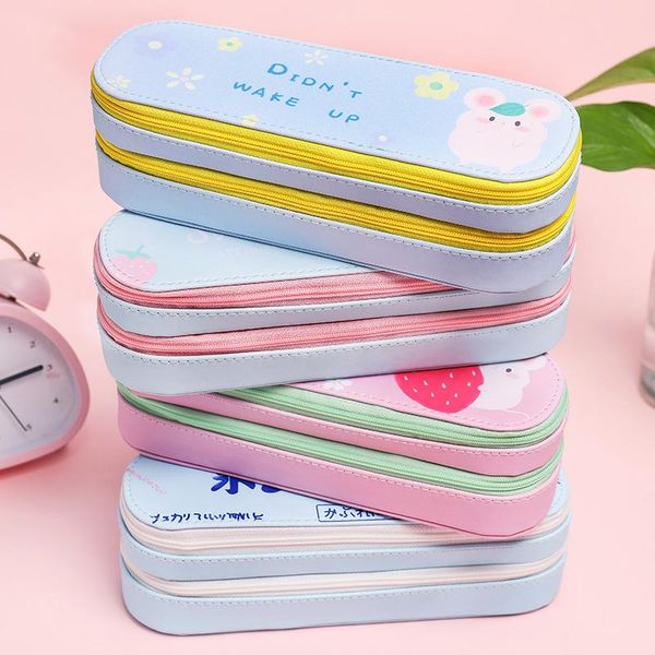 big volume double layer pencil cases pu leather pen case bag cute stationery box storage kawaii school supplies bags
big volume double layer pencil cases pu leather pen case bag cute stationery box storage kawaii school supplies bags