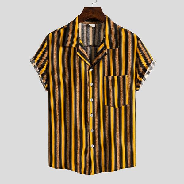 men's casual shirts summer men shirt fashion striped short sleeve streetwear holiday beach male clothing man, White;black
men's casual shirts summer men shirt fashion striped short sleeve streetwear holiday beach male clothing man, White;black