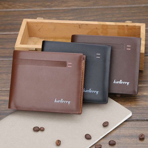 the wallet men's fashion business simple solid color large capacity multi card pu short wallet, Black
the wallet men's fashion business simple solid color large capacity multi card pu short wallet, Black