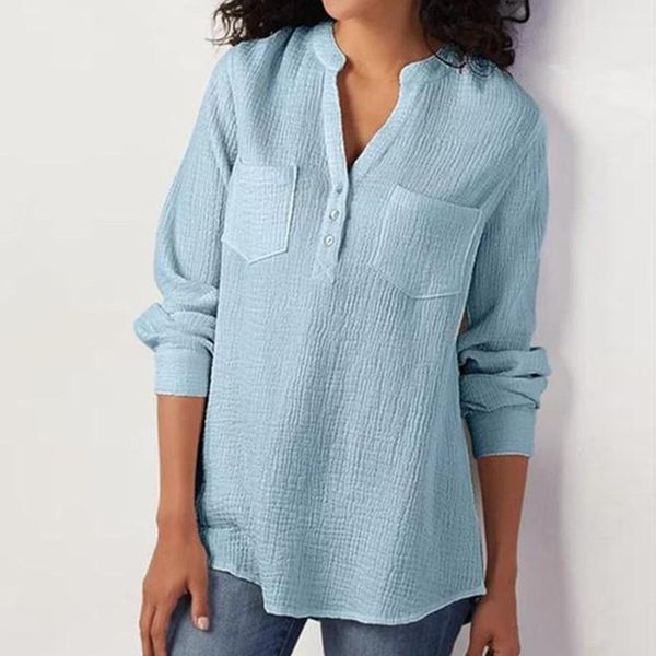 spring autumn v-neck long sleeve blouse casual women solid button shirt ladies loose office shirts blouses women's &, White
spring autumn v-neck long sleeve blouse casual women solid button shirt ladies loose office shirts blouses women's &, White