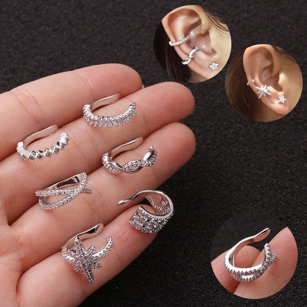 ear cuff no piercing earrings for women fashion adjustable cartilage fake piercing jewelry, Silver
ear cuff no piercing earrings for women fashion adjustable cartilage fake piercing jewelry, Silver