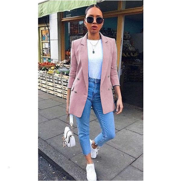 autumn new women chic blazer buttons design fashion office lady solid color long sleeve suit coat outerwear plus size s-5xl v191021, White;black
autumn new women chic blazer buttons design fashion office lady solid color long sleeve suit coat outerwear plus size s-5xl v191021, White;black