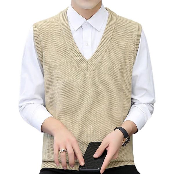 men's vests men autumn vest, solid color v-neck sleeveless knitted pullover tank for boys sweater sueter masculino wool vest, Black;white
men's vests men autumn vest, solid color v-neck sleeveless knitted pullover tank for boys sweater sueter masculino wool vest, Black;white