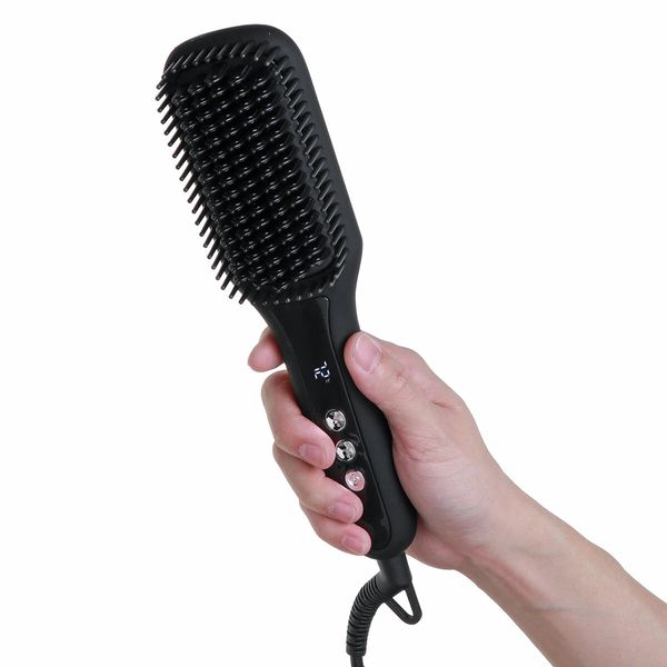 2 in 1 electric hair straightener straight hair brush ceramic comb beauty styling tool - eu plug, Black
2 in 1 electric hair straightener straight hair brush ceramic comb beauty styling tool - eu plug, Black