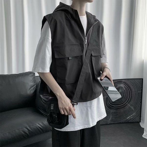men's vests spring pullover vest fashion retro pocket men streetwear korean loose hip-hop hooded coat mens jacket m-xl, Black;white
men's vests spring pullover vest fashion retro pocket men streetwear korean loose hip-hop hooded coat mens jacket m-xl, Black;white
