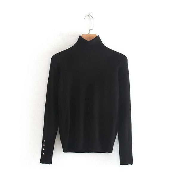 women's sweaters women winter simple gold buttons pull femme knitted elegant turtleneck pullovers, White;black
women's sweaters women winter simple gold buttons pull femme knitted elegant turtleneck pullovers, White;black