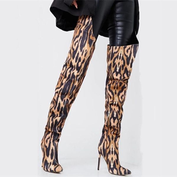 boots fashion leopard high cut super long women thigh lady's pointed toe side zip heel big size 43, Black
boots fashion leopard high cut super long women thigh lady's pointed toe side zip heel big size 43, Black