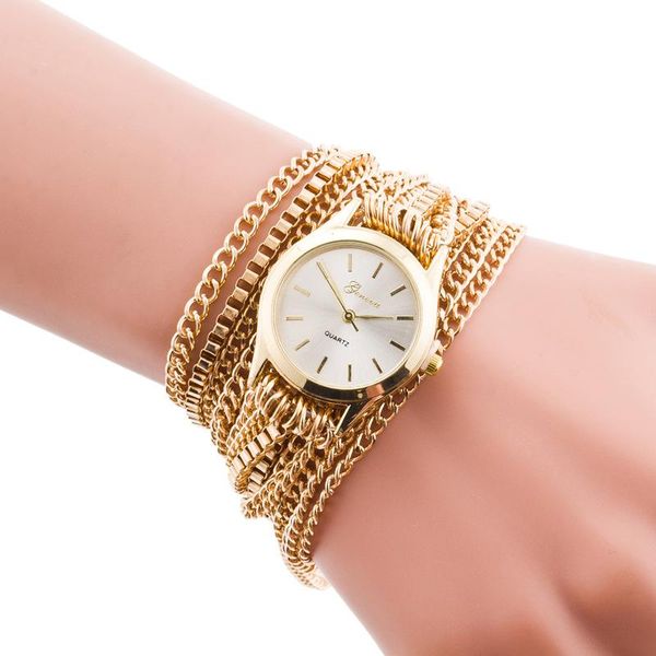 wristwatches s geneva brand long chain gold bracelet watches women ladies dress quartz, Slivery;brown
wristwatches s geneva brand long chain gold bracelet watches women ladies dress quartz, Slivery;brown
