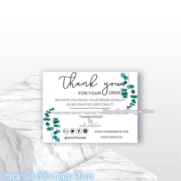 customize watercolor promo card thank you for your order greenery small business etsy seller package insert-3 greeting cards
customize watercolor promo card thank you for your order greenery small business etsy seller package insert-3 greeting cards