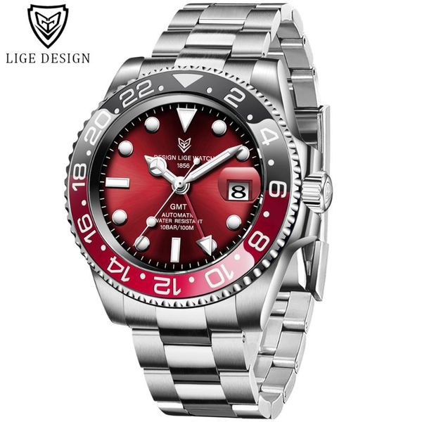 wristwatches 2021 lige design men gmt automatic mechanical watch ceramic bezel 316l stainless steel 100atm waterproof sapphire glass watches, Slivery;brown
wristwatches 2021 lige design men gmt automatic mechanical watch ceramic bezel 316l stainless steel 100atm waterproof sapphire glass watches, Slivery;brown