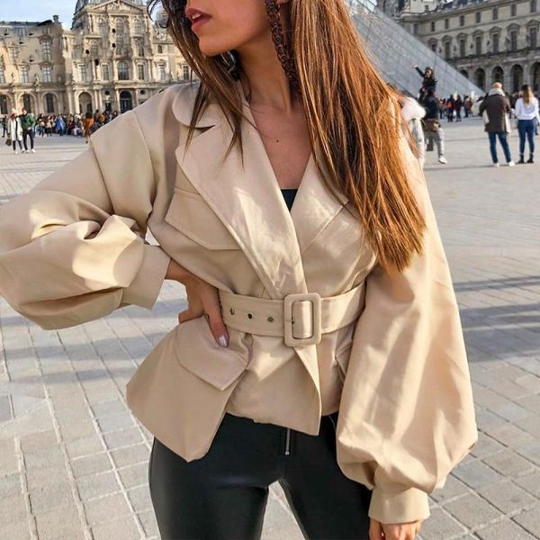 lantern sleeve short jackets coats women notched v neck autumn thin jacket female high waist belt pocket overcoat 2021 women's trench, Tan;black
lantern sleeve short jackets coats women notched v neck autumn thin jacket female high waist belt pocket overcoat 2021 women's trench, Tan;black