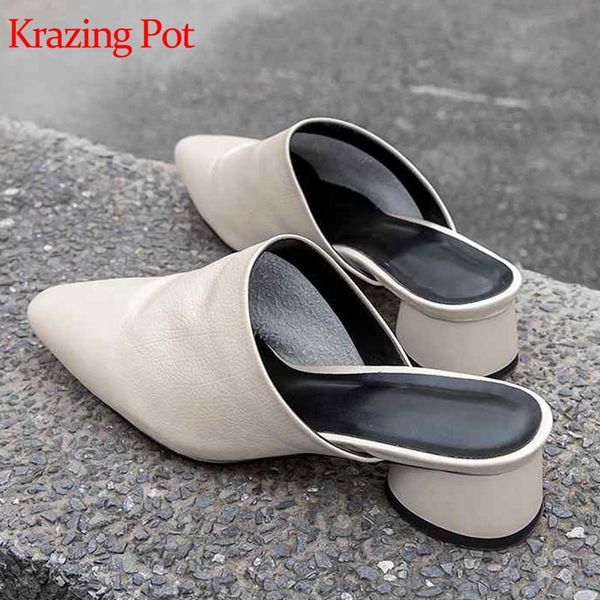 dress shoes krazing pot 2021 summer genuine leather round med heels women brand runway model mules european concise design pumps l01, Black
dress shoes krazing pot 2021 summer genuine leather round med heels women brand runway model mules european concise design pumps l01, Black