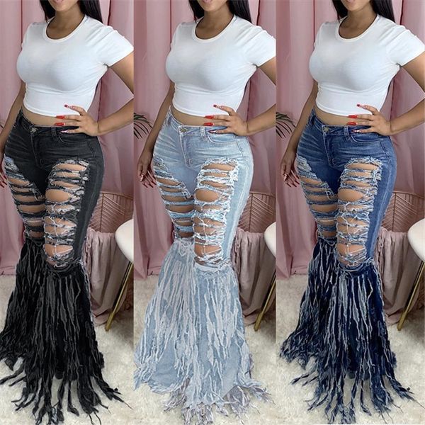 tassel ripped jeans womens capris high waist vintage flare holes bell bottom denim pants female trousers retro, Black;white
tassel ripped jeans womens capris high waist vintage flare holes bell bottom denim pants female trousers retro, Black;white