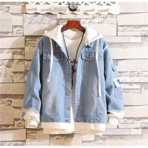 men winter jacket denim hooded vintage coat autumn casual long sleeve loose hole pocket fake two pieces 3xl, Black;brown
men winter jacket denim hooded vintage coat autumn casual long sleeve loose hole pocket fake two pieces 3xl, Black;brown